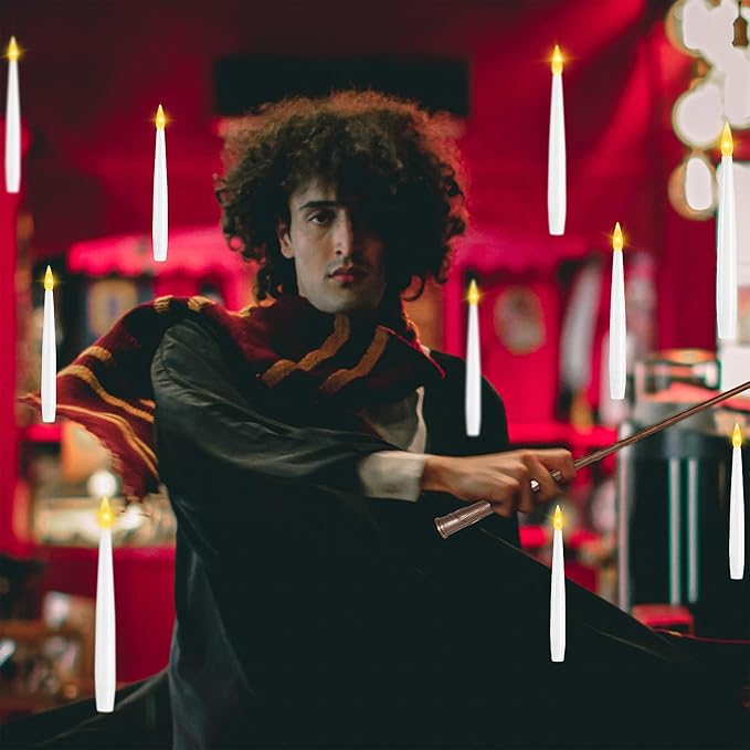 Floating Candles with Wand, 20 Pack 2 Wands Halloween Magic Hanging Candles - Image 6