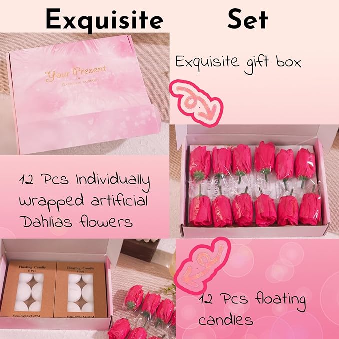 24 Pcs Floating Candles for Centerpieces and Floating Flowers Artificial - Image 6