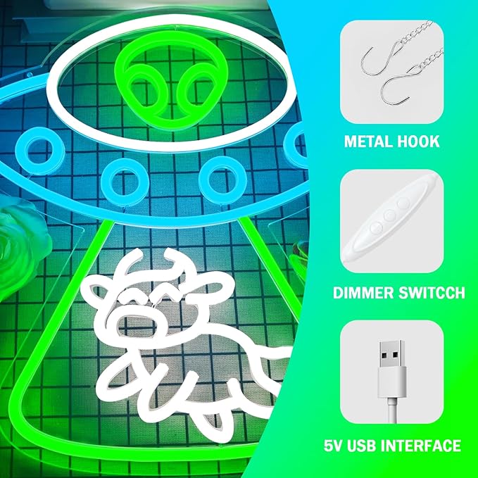 Alien Neon Sign Dimmable UFO Neon Signs - Image 5