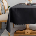 Rectangle Black Tablecloth 60 x 84 Inch Polyester Fabric Washable Table Cloth by YZKITM