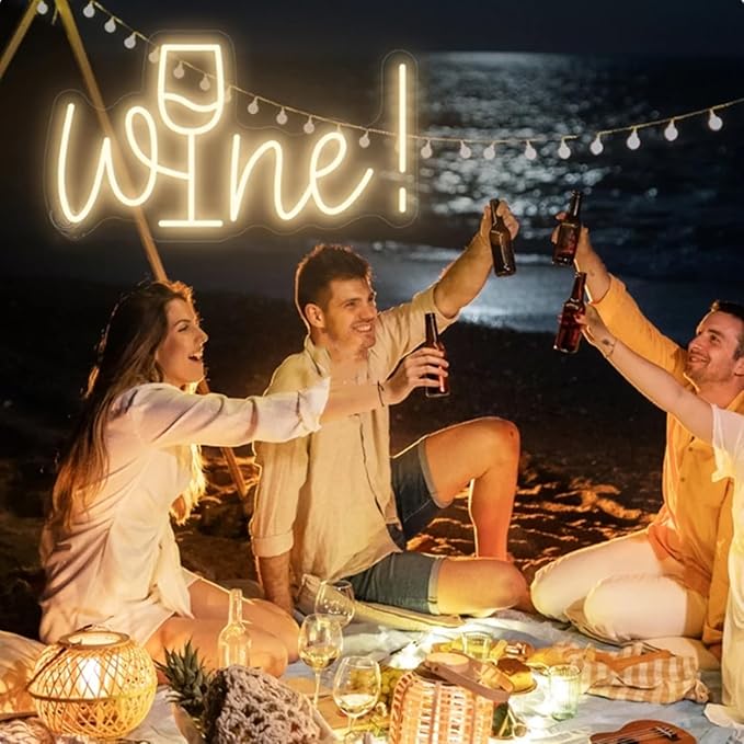Acrylic Wine Neon Sign for Wall or Window Background Decor, LED Dimmable Bar - Image 5