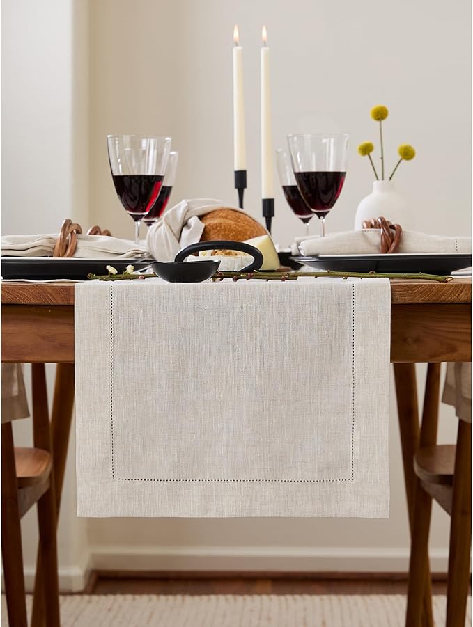 Solino Home Linen Light Natural Table Runner 60 Inches by SolinoHome