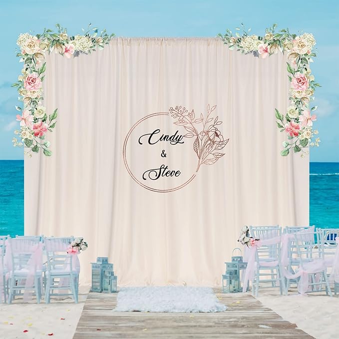 10ft x 10ft Beige Backdrop Curtains - Image 4