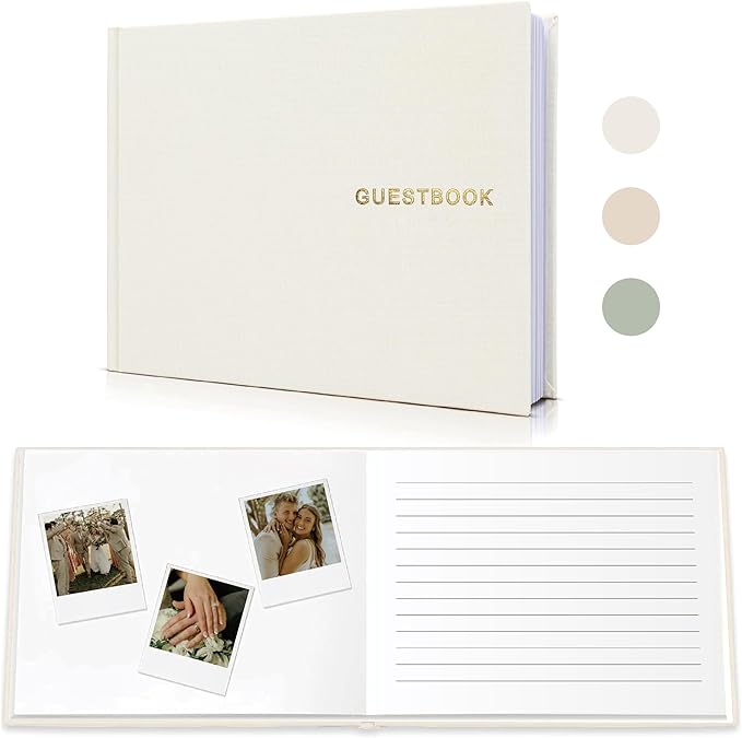 Elegant Linen Wedding Guset Book by WeddingGiftsWedding