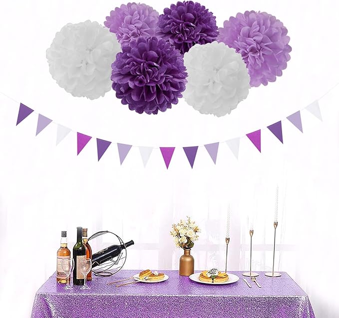 Purple White Lavender Party-Decorations Streamers - Image 6