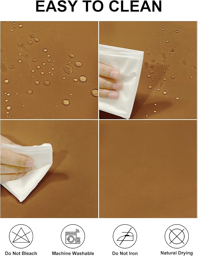 Fokitut 2 Pack Waterproof Round Tablecloth, 108 Inch, Stain Resistant and - Image 2