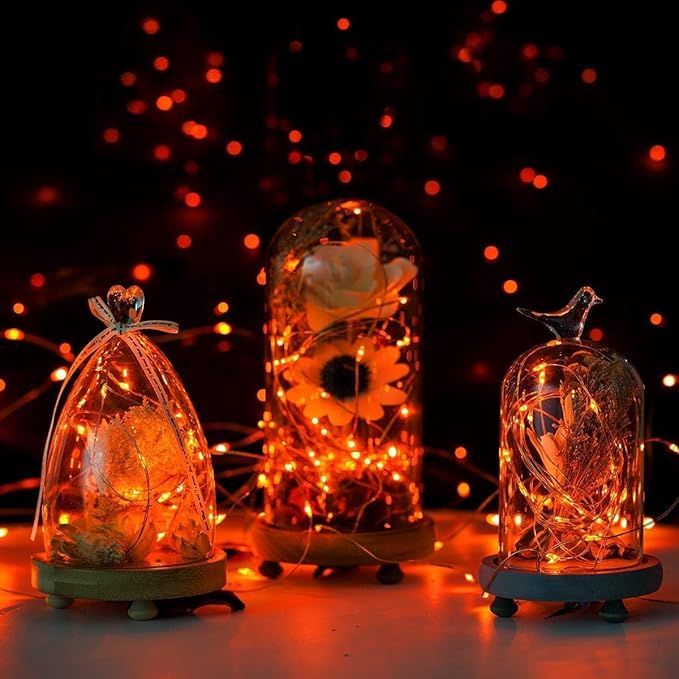 ANJAYLIA Orange String Lights for Halloween Battery Operated Fairy Lights - Image 4