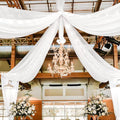 4 Panels White Ceiling Drapes for Wedding 5ftx30ft Sheer Drapery Chiffon Fabric by REWOMC