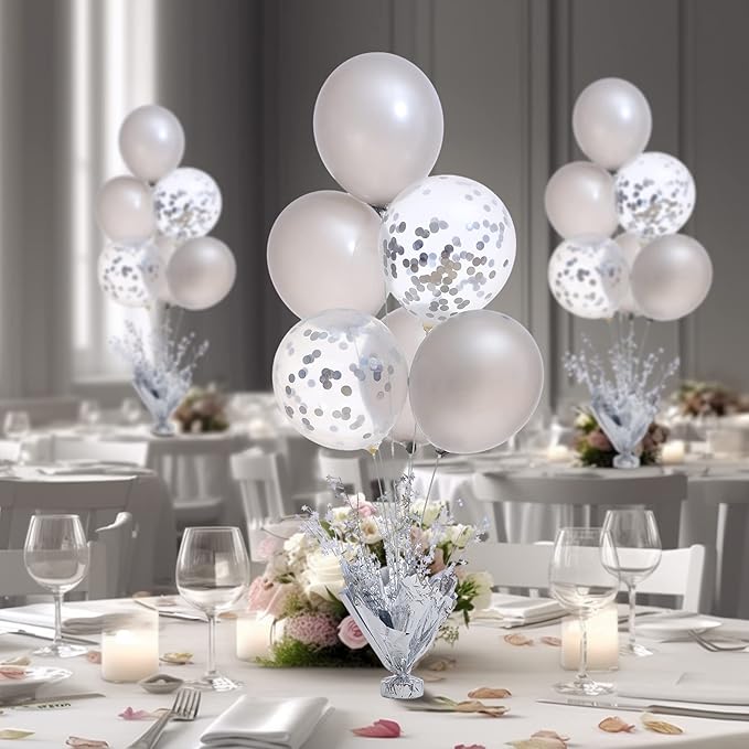4 Set Silver Balloon Centerpieces - Image 7