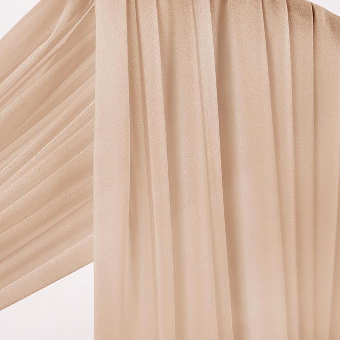 Socomi Wedding Arch Draping Fabric 29" x 20Ft 4 Panels Nude Sheer Outdoor - Image 5