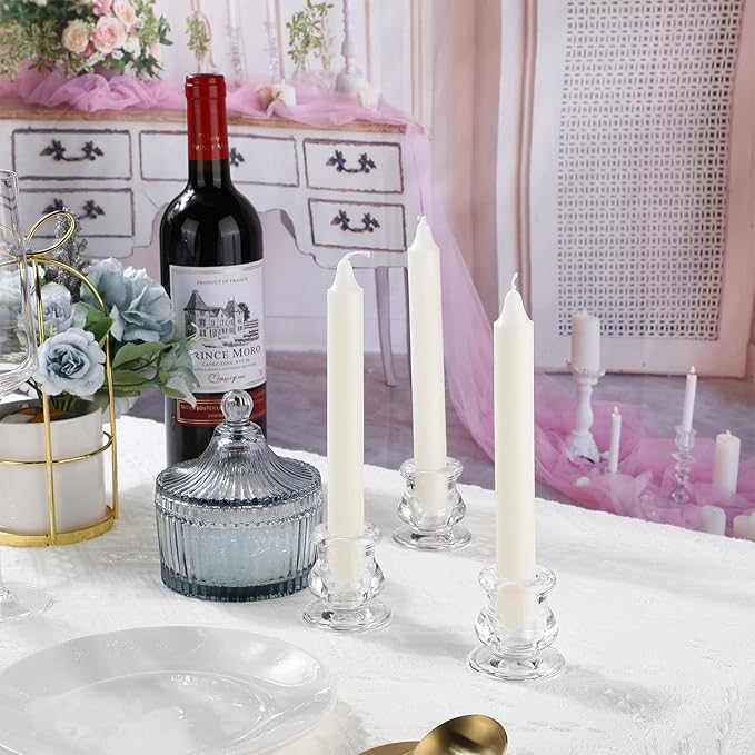 24 Pcs Candlestick Holders Glass Clear Taper Candle Holders 2.2" High Candle - Image 6