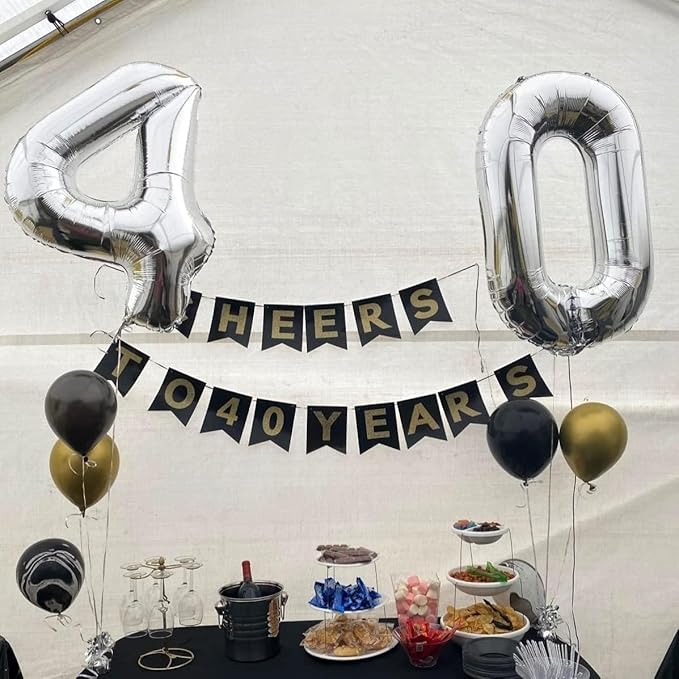 Silver Number Balloons, 40inch Large Number 4 Foil Helium Balloons - Image 4