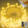 LORRYTE Connectable 43FT 100LED Globe String Lights | 8 Modes Warm White by LORRYTE