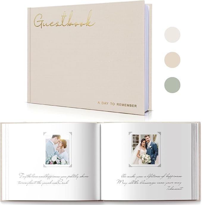 Elegant Linen Wedding Guset Book by WeddingGiftsWedding