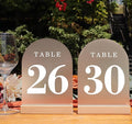 Wedding Table Numbers 26-30, Acrylic Arch Signs by ORGANTEAM