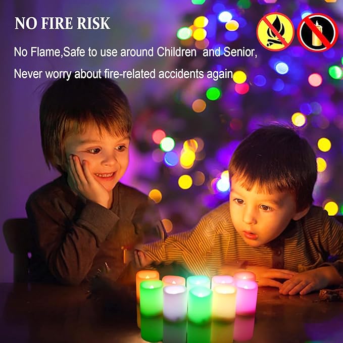 SWEETIME Colored Flameless Votive Candles - Image 5