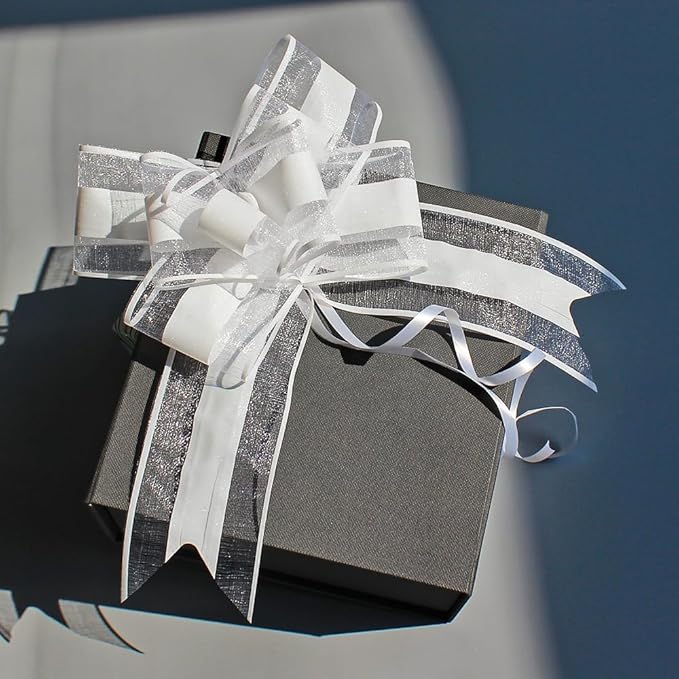 Large White Gift Bow, Valentine's Day, Flower Basket Decor - Image 3
