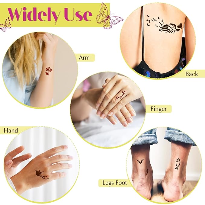 126 PCS Temporary Tattoos Stencils Kit, Temporary Tattoos Kit - Image 4
