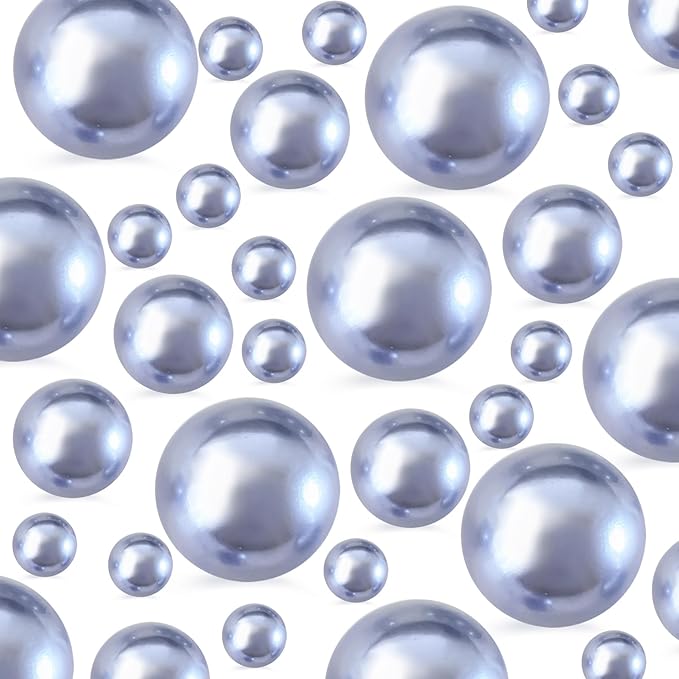 520Pcs Greyblue Beads for Centerpieces Decor, Artifical Pearls Vase Filler by EGKamhFloatingBeadsPearls