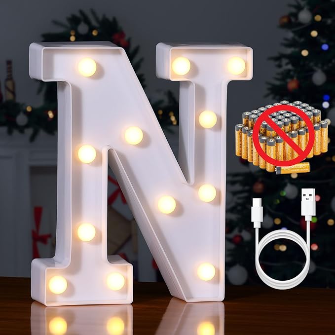 Foaky Rechargeable LED Letter Lights Sign Marquee Light Up Letters Sign by Foaky