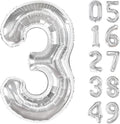 40 Inch Silver 3 Large Number Balloon, 3 13 23 30 33 36 Silver Birthday Party by Upgesy