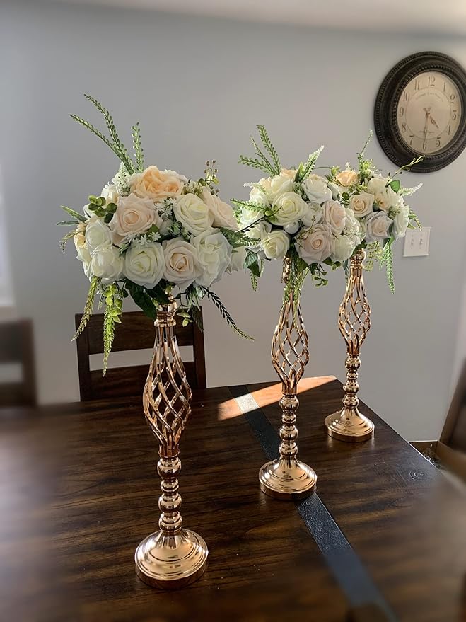 Wedding Centerpieces for Reception Tables, Twist Candleholder Stands, Flower - Image 9