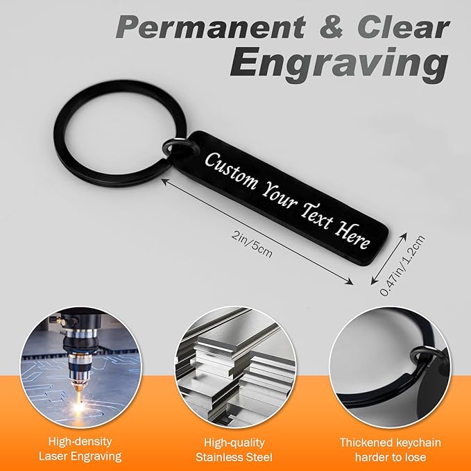 Custom Keychain with Picture, Personalized Photo Keychain with LOGO Text - Image 2