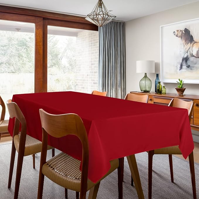 sancua 2 Pack Red Tablecloth 60 x 120 Inch, Rectangle 8 Feet Table Cloth - Image 3