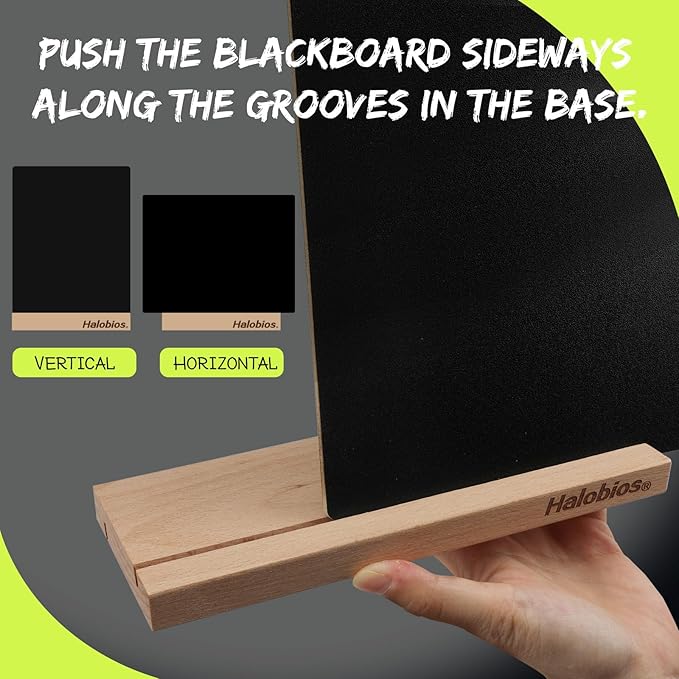 Chalkboard with Beech-Wood Base, 8 x 12 inch Tabletop Message Boards Menu - Image 5