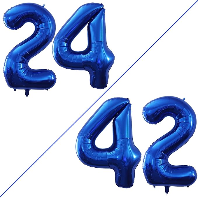 GOER Number 24 Balloons for 24th Birthday Party Decorations, 42 Inch Jumbo Foil by GOER
