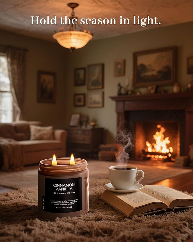 M&SENSE Cinnamon Vanilla Fall Scented Candles - Image 7