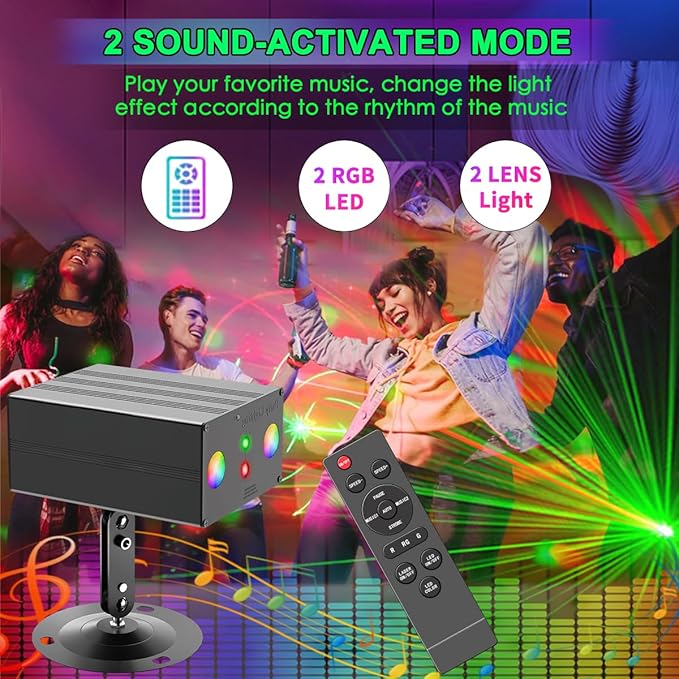 Party Lights, Disco DJ Strobe Light Rave Stage Projector Effect Dance Club - Image 5