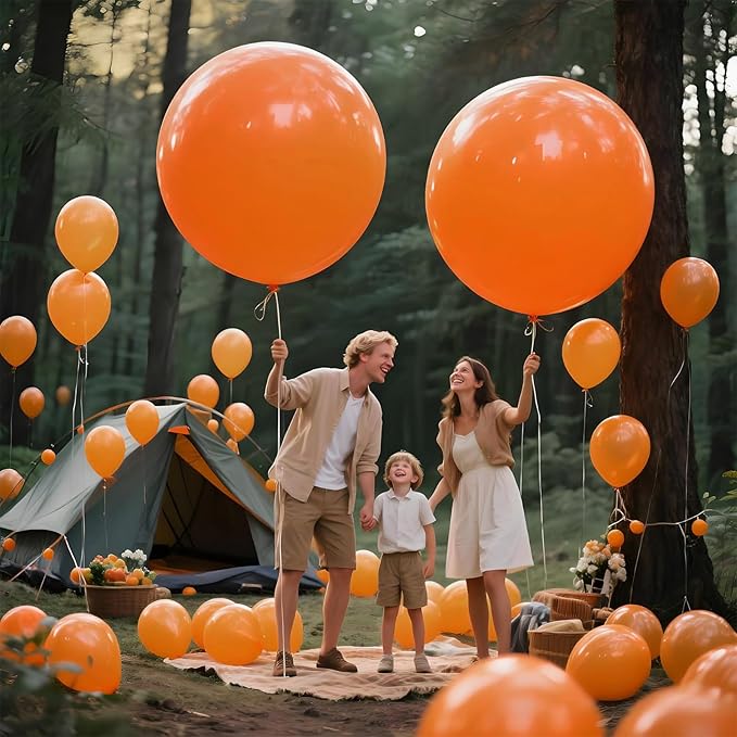 KAWKALSH Orange Balloons 9pcs, 36 Inch Large Orange Balloons - Image 4