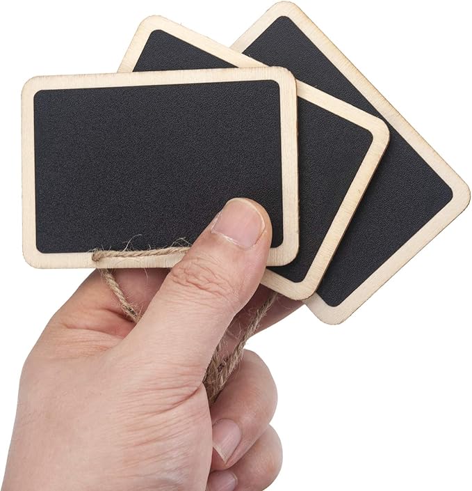 ONUPGO Mini Erasable Chalkboards, 20 Pack Wooden Hanging Labels, Price & - Image 3