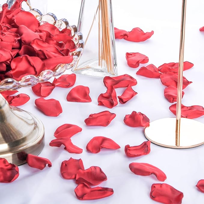 Burgundy Rose Petals 300pcs Silk Rose Petals Flower Petals - Image 5