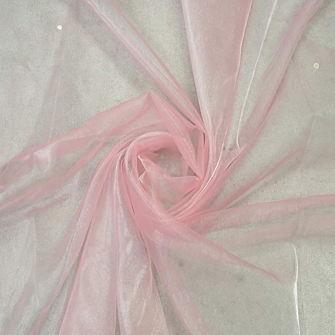 VDS Blush Pink Organza Fabric, 20 Yards Continuous, 45” Wide, Wedding Party by VDS