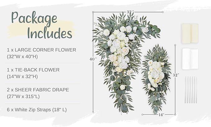 Wedding Arch Flowers with Drapes Kit - Image 5