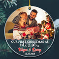 Our First Christmas As Mr & Mrs Ornament 2025, Customized Date Photo Names Mr & by BixDori