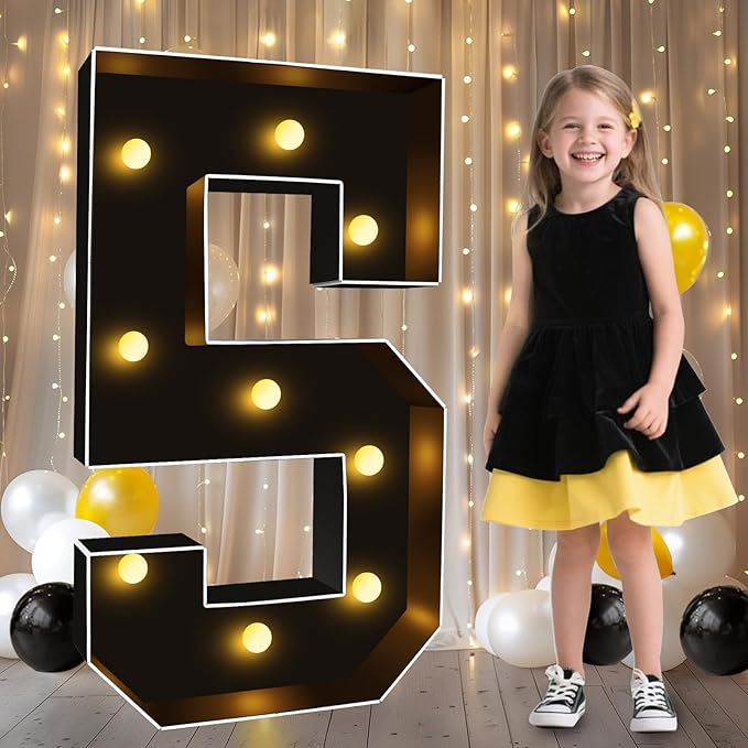 Pooqla 3FT Marquee Light Up Numbers, Giant Mosaic Light Up Numbers by Pooqla