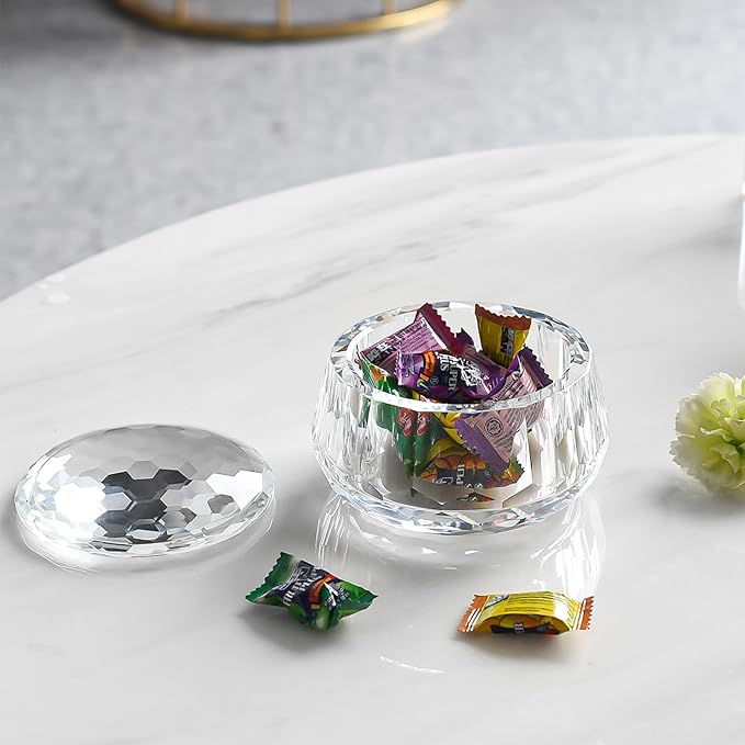 Crystal Jewelry Jar with Lid, Crystal Wedding Candy Buffet Jar, Home Decoration - Image 6