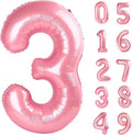 Light Pink 3 Number Balloon, 40 Inch Jumbo Pearl Light Pink Helium Foil Number by Lnhiya