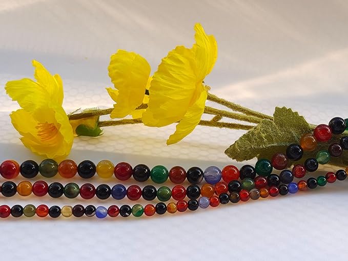 Stone Beads 8mm 100pcs Colorful Agate Beads Round Loose Gemstones Beads - Image 6