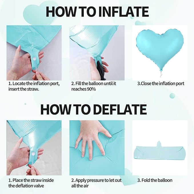 20 Inch Blue Pink Heart Balloons - Image 9