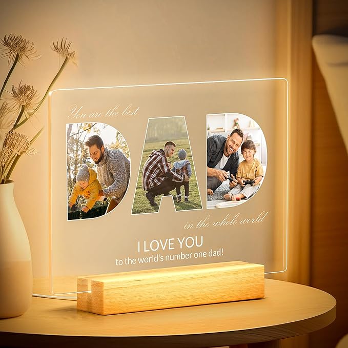 Personalized Gifts for Dad from Daughter & Son, Custom DAD Picture Frames by Greysky