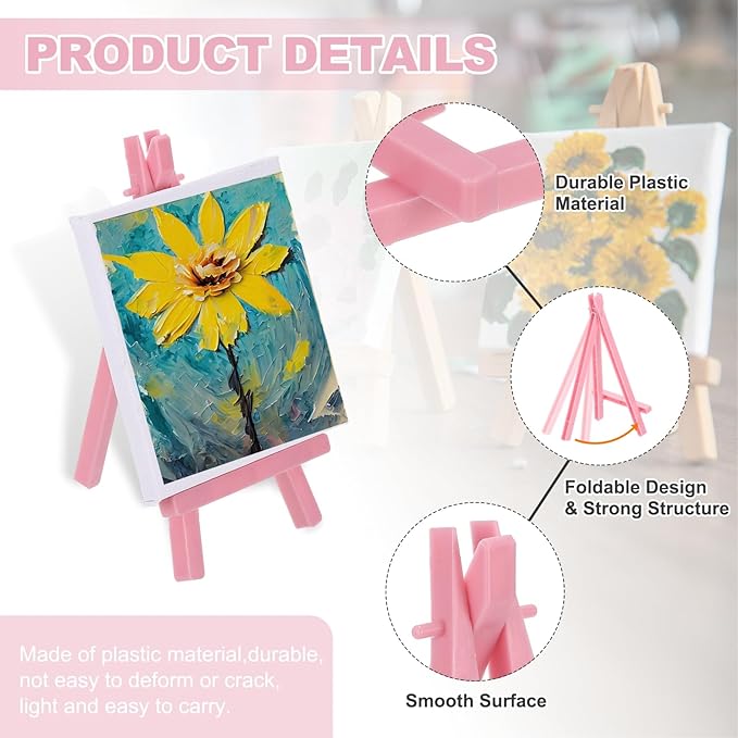 MECCANIXITY Mini Plastic Display Easels, 6.3"x3.4"A-Frame Plastic Painting - Image 3