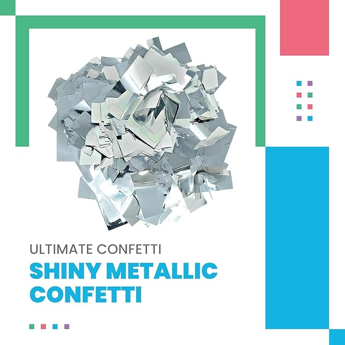 Rectangular Silver Mylar Shiny Foil Metallic Confetti - Image 2
