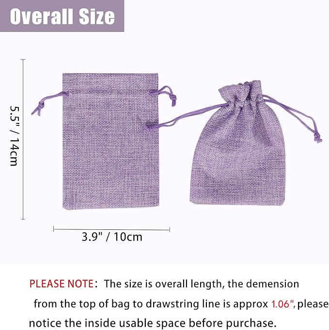 20pcs Burlap Bags with Drawstring 3.9 x 5.5 inch, Linen Gift Bags Jewelry - Image 3