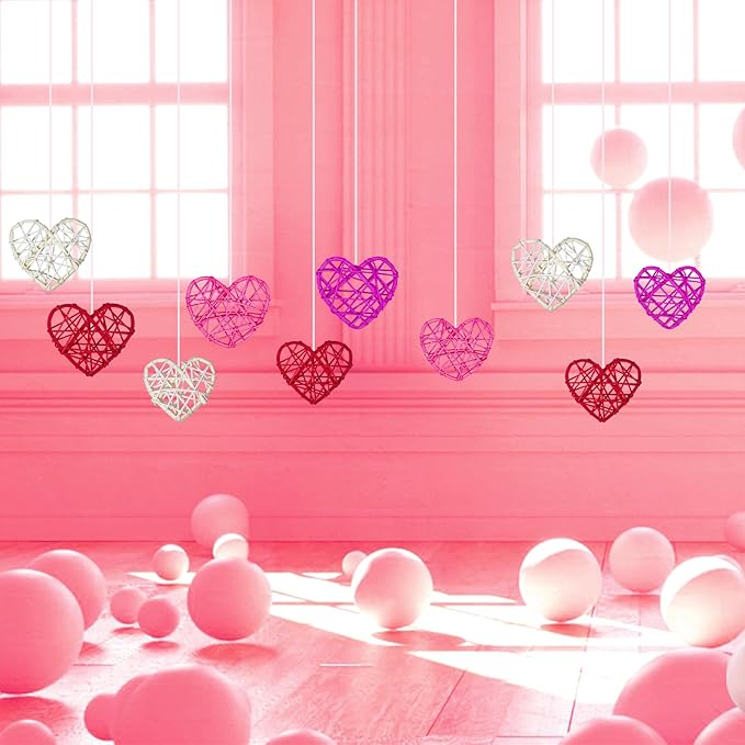 36pcs Valentine's Day Rattan Balls Heart Balls Decoration - Image 5
