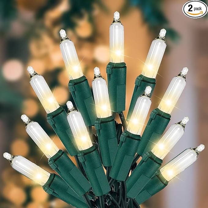 Christmas Lights for Tree 40Ft 200 Count Mini Lights Green Wire Christmas Tree by Yiaht