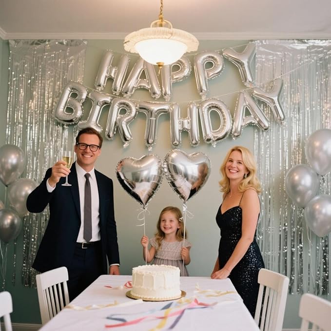 29 Pcs Silver Birthday Party Decorations - Image 3
